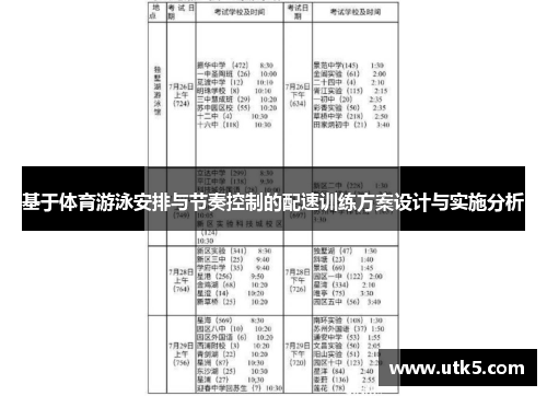 基于体育游泳安排与节奏控制的配速训练方案设计与实施分析